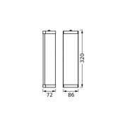 OSRAM vägglampa BATHROOM svart längd 46 cm metall/glas IP44