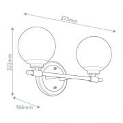KICHLER Vägglampa Benno 2 svart-brons, vit IP44 stål glas G9