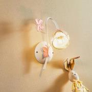ONLI Vägglampa Butterfly i vitt och rosé