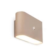 Briloner LED-vägglampa Chat, beige, 16 cm, plast, sensor