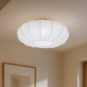 Lindby taklampa Helin, vit, Ø 60 cm, textil, 3 x E27