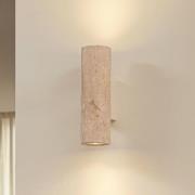 Lucande vägglampa Tavira, travertin, sten, upp/ner