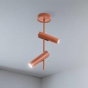 SIGMA Takspotlight Leda 2, tegelröd, 2 lampor, höjd 55 cm