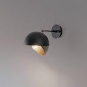 Opviq Vägglampa Berceste 252-A, svart/guld, metall, Ø 20 cm