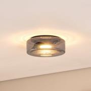 Argon Taklampa Titania, rökgrå/svart, glas, Ø 25 cm