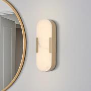 Searchlight LED-badrumsvägglampa Opaline Höjd 35 cm guldfärgad metall/...