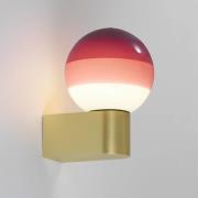 MARSET LED-vägglampa Dipping Light A1, vinröd/mässing