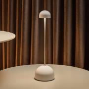 MARSET LED-batteridriven bordslampa Sips, vit/silver, 31 cm, stål