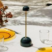 MARSET LED-batteridriven bordslampa Sips, grön/guld, 31 cm, stål