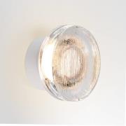 MARSET LED-utomhusvägglampa Roc, Ø 17 cm, vit/genomskinlig