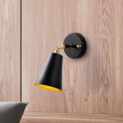 Opviq Vägglampa Evander, svart/guld, metall, höjd 21 cm, E27