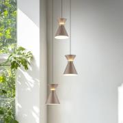 Helestra LED-hänglampa LUK, 3 lampor, brun, dimbar