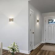 Helestra LED-vägglampa VID, ljusbrun, upp/ner, IP65