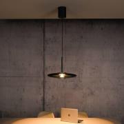 LED-hänglampa PURE E-Vitrum, platina, glas/aluminium, CCT