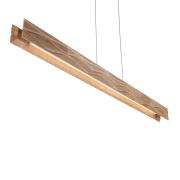 Elobra LED-hänglampa Atacama, ek/svart, trä, längd 116 cm