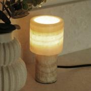PR Home Bordslampa Lucie, krämfärgad, marmor, 16 cm hög, G9