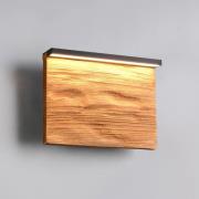 Trio Lighting LED-vägglampa Kalea, bredd 20 cm, träfärgad, trä