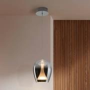 Schuller Valencia LED-hänglampa Suspiro, Ø 18 cm, kromfärgad/rökgrå, g...