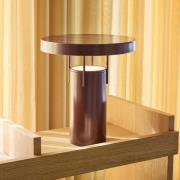 HÜBSCH LED-batteridriven bordslampa BringMe, burgunder metallic, 28 cm