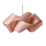 LZF LAMPS LZF hänglampa Swirl, ljusrosa/nickelfärgad, Ø 75 cm, trä