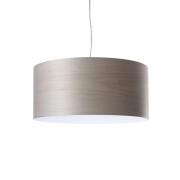 LZF LAMPS LZF LED-hänglampa Gea, grå, Ø 42 cm, trä