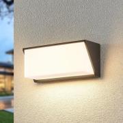 Lindby LED-utomhusvägglampa Malim, 25 cm, antracit, IP65