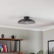 Lindby taklampa Thorian, svart, järn, Ø 40 cm, E27