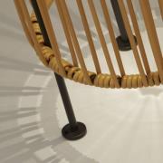 Searchlight Solar-LED-golvlampa Livay, ockra, rotting, 68 cm, IP44