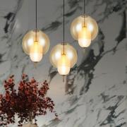 Viokef LED-pendellampa Adol, rökgrå, Ø 25 cm, glas