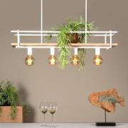 Lucide Hänglampa Milonga, vit, längd 100 cm, metall/trä