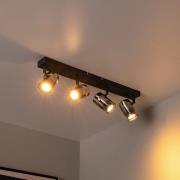 Lucide Takspotlight Upton, längd 56 cm, svart/rökgrå, 4 lampor