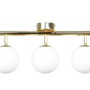 Domiluce Taklampa Drum, guldfärgad, glas, längd 80 cm, 5 lampor