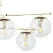 Domiluce Taklampa Zoe, beige, längd 72 cm, 6 lampor, glas, E14