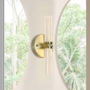 Searchlight LED-badrumsvägglampa Aberdeen, höjd 34 cm, mässingsfärgad,...