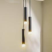 Nowodvorski Lighting Pendellampa Baton, svart, 3 lampor