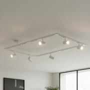 Lindby skensystem Linaro, GU10, 6 lampor, vit, O-form