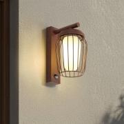 Lucande utomhusvägglampa Chandan, rost, sensor, IP44, E27