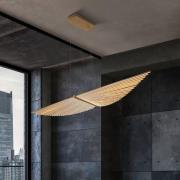 Quintiesse LED-hänglampa SERAPH, guldborstad, längd 105 cm metall