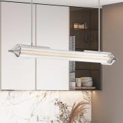 Quintiesse LED-hänglampa ESPADA, polerad krom, 122 cm, metall/glas