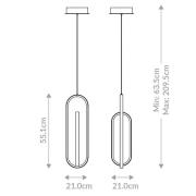 Quintiesse LED-hänglampa DENMARK, svart matt, Ø 21 cm, metall