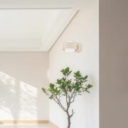 Argon Vägglampa Mado, beige, Ø 8 cm, stål/glas, 1 lampa, G9