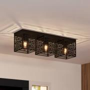 EGLO Taklampa Piedritas, tre svarta fyrkantiga skärmar