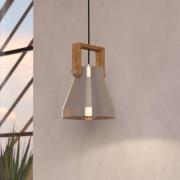 EGLO Cawton hänglampa, Ø 16 cm, stål/brunt, stål/trä