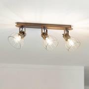 EGLO Taklampa Sambatello, 3 lampor, brun/silver