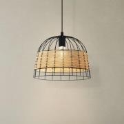 EGLO Hänglampa Anwick av stål/rotting, Ø 37 cm