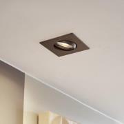 PRIOS inbyggnadslampa Fibur, matt brons, 9 cm, GU10, 10-pack