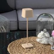 Konstsmide LED-bordslampa Capri, höjd 25 cm, sandfärgad, IP54