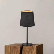 FISCHER & HONSEL Bordslampa Rimini, svart, textil, höjd 30 cm, E14