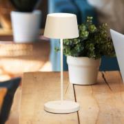 FH Lighting LED-batteridriven bordslampa Asena Pro sandbeige, 30 cm me...