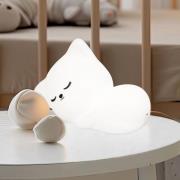 FH Lighting LED-batterilampa Mia, vit, längd 16 cm, silikon